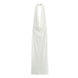 New Spring Pleated Dress With A Collar And A Sexy Long