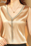 Crop Top Women V-neck Tassel Women's T-shirt Solid Vest Ladies Tops Summer Tank Top Chiffon Blouse White Woman