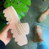 Cake Slippers Women's 2025 Spring And Summer New Thick-Bottomed Flat Sandals Wish Ladies