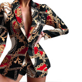 Women's New Fashion Suit Temperament Commuter Leisure Suit Shorts Two-Piece