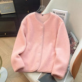 And Winter New Swaying Velvet Short Coat Women V-Neck Casual Thicken Warm Lamb Velvet Loose Coat