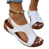 Female Summer Slope And Thick-Soled Sandals Large-Size Casual Fashion Simple Buckle