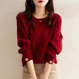 Sweater Women's Autumn And Winter 2025 New Knitted Knitted Winter Thick Loose New Year Red Chic