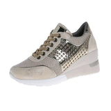 2025 New Ins Tide Large-Size Slope And Mesh Sneakers Women Cross-Lace Casual Single