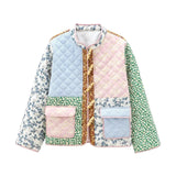 Women's Autumn And Winter New Multi-Color Street Fashion Printing Spliced Cotton