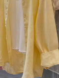 Lazy Goose Yellow Linen Sunscreen Shirt Women 2025 Summer New Korean Version Of Loose Cotton