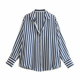 Women's Multi-Color Silk-Sense Silk-Sense Long-Sleeved Shirt Top Women