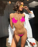 Zingj New Bikini Sexy Horny Bikini Transparent Belt Swimsuit Women's Split