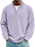 Men's Casual Zipper Wick Velvet Long-Sleeved Men's Polo Shirts For Autumn And Winter