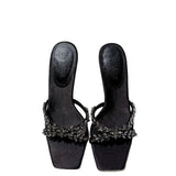 High Heels 2025 New Crystal Chain Side Toe Horseshoes And Cool Drag Women's