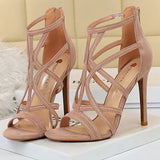Shoes Roman Style High Heels Woman Pumps Stiletto Heels 11 Cm Women Heels Sexy Party Shoes Hollow Out Women Sandals