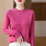 Girl Feeling Jasmine Sweater Knitted Retro Collar Top Autumn And Winter Thick Bottom Shirt