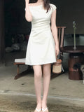 Art Angryal Intellectual Design Sense Of Small Simple Short-Sleeved Dress Women's Summer Short