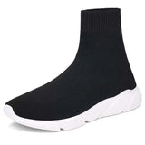 For Women Vulcanized Shoes Female Socks Shoes Trainers Women Slip-on Stretch Platform Shoes Black Sneaker