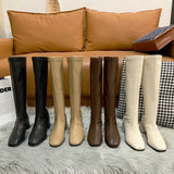 The Knee-Length Boots Girl 2025 Autumn And Winter New British Style Fashion Small Man Showing Thin And Tall And Knight Female