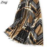 2022 Spring Summer Fashion Midi Long Pleated Skirt Women Korean Style Mid-Length High Waist A Line Skirt