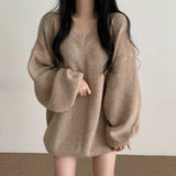 V-neck Oversized Loose SweaterOutfit