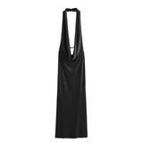Summer New Women's Dress Drape Hanging Neck Show Back Sexy Dress Female