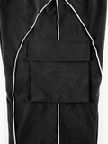 Contrast Piping Flap Pocket Cargo Pants- Outfit