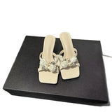 Clip Toe Cool Slippers 2025 Summer New External Wear High Heels Fashion Coarse Square Women's