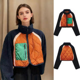 Women's ZA Grip Velvet Splicing Short Jacket