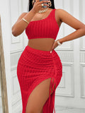 Women's Wear 2025 Summer Casual Solid Color Diagonal Collar Dress Slit