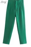 Women's Pants Beige Pencil High Waist Pants For Women Office Casual Elegant Woman Trousers Fashion Streetwear Summer