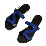 Colored Water Drill Cold Slippers Women 2025 Summer New Women Wearing Beach