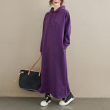 Autumn And Winter New Fashion Temperament Thick Long Sleeve Loose Waist Thin Dress