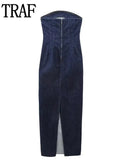 Off Shoulder Denim Dress Woman Blue Corset Long Dress Women Midi Bodycon Dresses For Women 2023 Elegant Party
