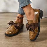 Card With Bright Leather Shoes In The Spring And Autumn Of 2025 New Bow Princess British Style Single