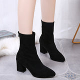 Boots Women's Spring And Autumn/Winter 2025 New Korean Version Of New Coarse Heeled High Heel High Heeled Women's