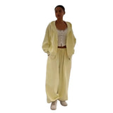 2025 New Women's Zipper Wide Leg Pants Temperament Commut Fashion