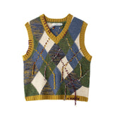 2025 Autumn New Women's Fashion Street V-Neck Sleeveless Rhumin Syringe