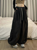 Tie Strap Baggy Cargo Jeans-Outfit