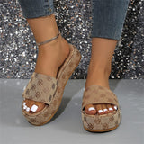 Large-Size Thick Bottom Women's Slippers 2025 New Plum Embroidered Cake Bottom Casual Women Cool