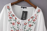 New Flower Embroidered Jacquard Medium-Sleeved Dress In Early Spring