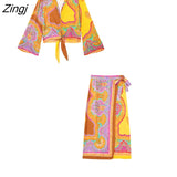 Women Vintage Paisley Totem Floral Print Bow Tied Sarong Skirt Faldas Mujer Lady Chic Retro Casual Midi Vestidos