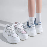 Sole Small White Shoes Female 2025 Autumn New Fashion Rivets Small Show Thin Loose Cake Shoes Lace Casual Sports