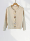 Zingj A Niche Button Knit Sweater With A Spring Dress Women's New Black Loose Coat Thick Cardigan