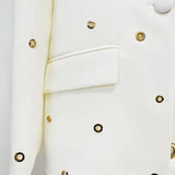 Star Fashion New Heavy Industry Metal Hole A Buckle Blazer Trouser Suit