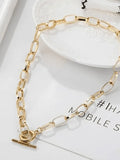 Simple Link Chain Toggle Necklace- Outfit