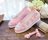 Zingj Shoes Round Head Spring And Autumn Ancient Style Students Embroidered Cloth Shoes Ancient Costume Stage Play Dance Shoes Women's Shoes Single