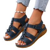 2025 Summer Anti-Slip Sandals Women's Line Glued Slopes And Flower