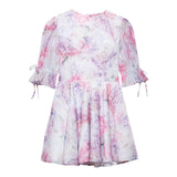 Women's Clothing 2025 Summer New Short-Sleeved Chiffon Floral Temperament