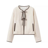 Women's Explosive Fashion Round Collar Bow Tie With Temperament Casual Loose