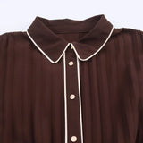 New Fashion Simple Belt Folding Long-Sleeved Fan Flute