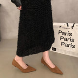 Small Thin Velvet Single Shoes Women's Shoes 2025 Autumn And Winter New Temperament With French Pointed High-Heeled