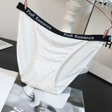 High Quality Ice Letter Weaving Sexy Low-Rise Breathable Cotton Crotch Print Lady Trousers