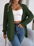 Shooting 2025 Autumn And Winter Leisure Pocket Long-Sleeved Knitted Sweater Cardigan Jacket Explosion Women's
